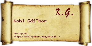 Kohl Gábor névjegykártya
