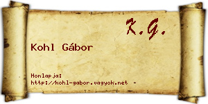 Kohl Gábor névjegykártya