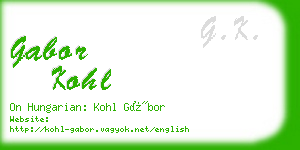 gabor kohl business card